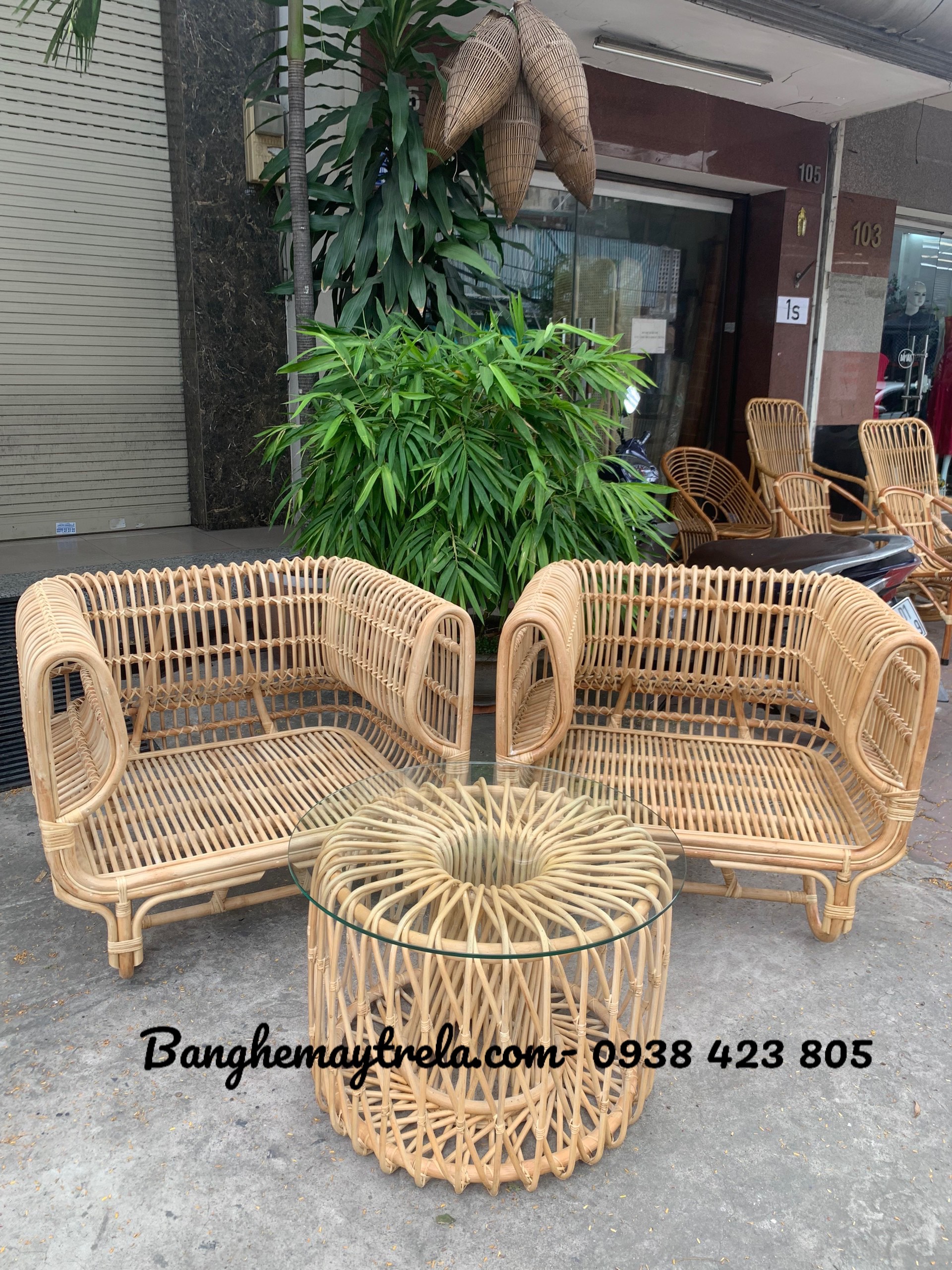 Bộ bàn ghế sofa đơn mây